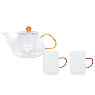 Coffret Théière avec 2 tasses   Jaune 70 cl-ZENYA TABLE PASSION