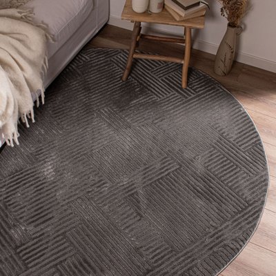 Tapis de salon rond à motif lignes BIANCA NAZAR RUGS