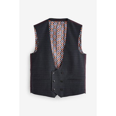 Gilet de costume aux carreaux ajusté et fin NEXT