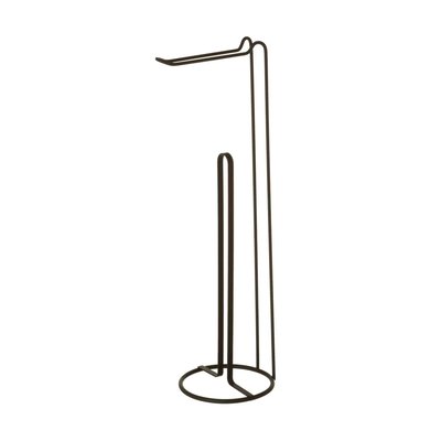 Dérouleur papier toilette métal noir 15x15x54cm WADIGA