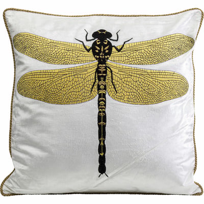 Coussin Glitter Dragonfly blanc 40x40cm KARE DESIGN