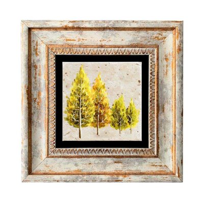 Tableau décoratif en bois et métal 20 x 20 cm Arbres HANAH HOME