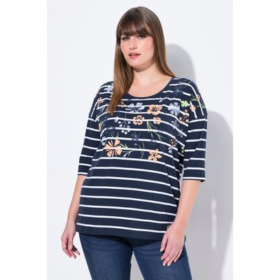 T-shirt oversize, imprimé fleurs/rayures ULLA POPKEN