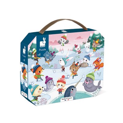 Puzzle enfant 36 pièces Bataille de boules de neige JANOD