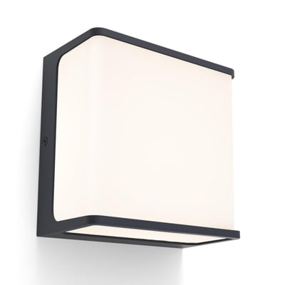 Applique murale d'extérieur sur secteur DOBLO GREY aluminium gris LED blanc chaud H8cm LUMISKY