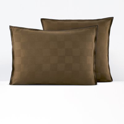 Taie d'oreiller satin de coton lavé, Victor damier LA REDOUTE INTERIEURS