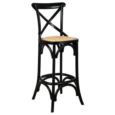 Tabouret de bar bois et rotin Bistrot chic AUBRY GASPARD