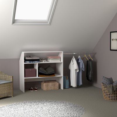 Dressing sous pente avec niches et penderie TERRE DE NUIT