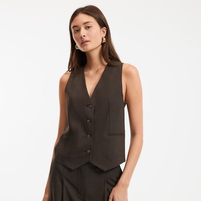 Gilet de costume court, coupe cintrée LA REDOUTE COLLECTIONS