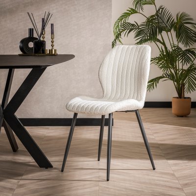 Chaise en bouclette blanche à rayures (lot de 2) GALWAY PIER IMPORT