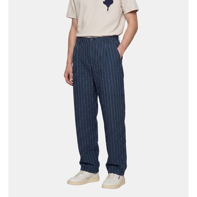 Pantalon droit teerpan rayé seersucker coton GALERIES LAFAYETTE