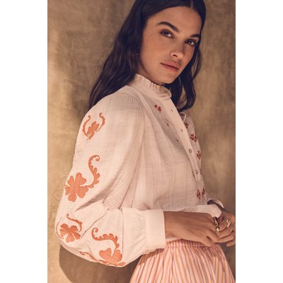 Blouse brodée à manches longues en coton DANTESSE Maison 123
