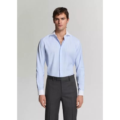 Chemise costume slim-fit 100 % coton à rayures MANGO MAN