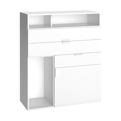 Commode 3 tiroirs 1 porte avec niches TERRE DE NUIT