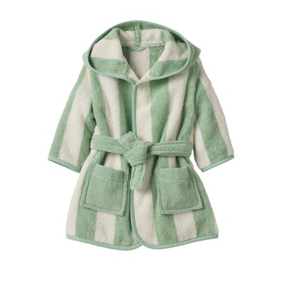 Peignoir de bain Bébé rayures TRANSAT capsule famille, avec coton recyclé VERTBAUDET