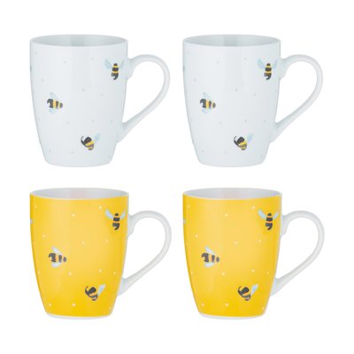 Set of 4 Bee Mugs PRICE & KENSINGTON