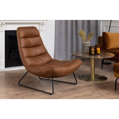 Fauteuil lounge en simili cognac - WESTON HELLIN, DEPUIS 1862