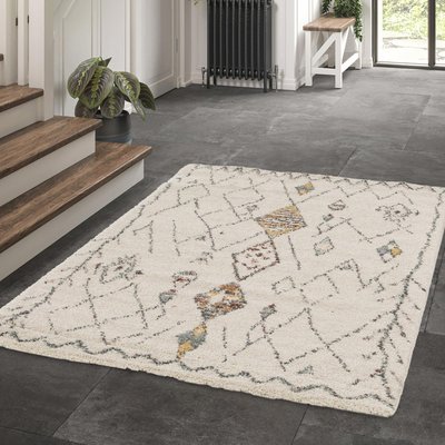 Tapis shaggy tissé motif berbère AURORA 1 UN AMOUR DE TAPIS