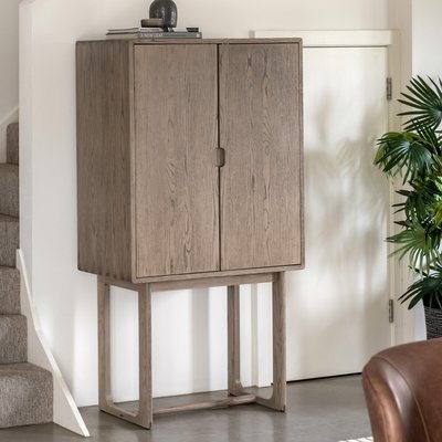 Fallon Smoked Oak Cocktail Cabinet SO'HOME