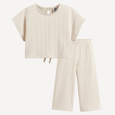 2-Piece T-Shirt and Trousers Outfit LA REDOUTE COLLECTIONS