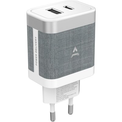 Chargeur 45W charge rapide USB + USB-C Blanc ADEQWAT