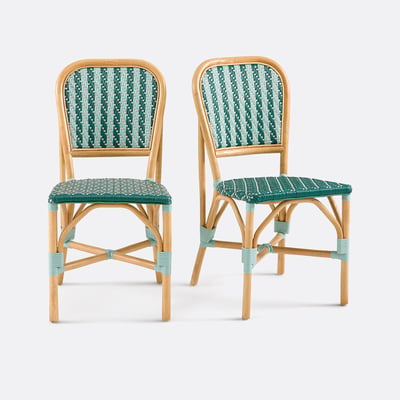 Lot de 2 chaises en tressage et canne de rotin, MUSETTE LA REDOUTE INTERIEURS