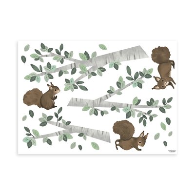 Stickers muraux écureuils et branches KHARU LILIPINSO