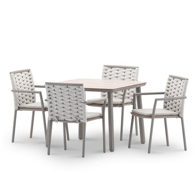 Salon de jardin, 4 chaises, MATILDA DEFORA HOME