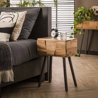 Table de chevet moderne 1 tiroir en relief MELBOURNE PIER IMPORT