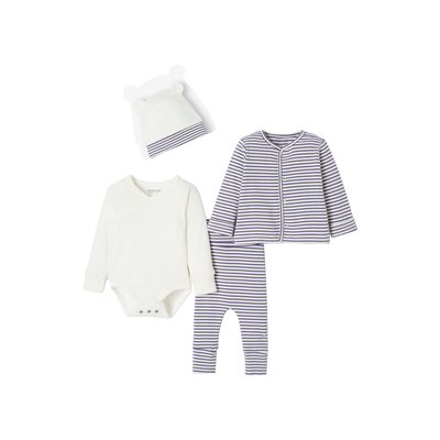 Ensemble évolutif mixte body + legging + cardigan + bonnet VERTBAUDET