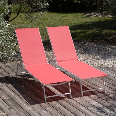 Bains de soleil textilène, lot de 2, Sicilia, SICILIA HAPPY GARDEN