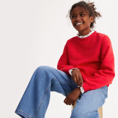 Sweat en molleton, détails en broderie anglaise LA REDOUTE COLLECTIONS