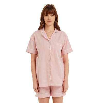 Pyjama short seersucker rayé grossesse et allaitement VERTBAUDET