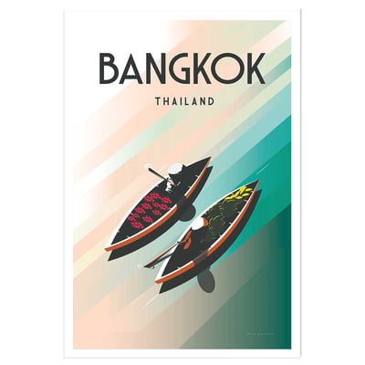 Affiche ville voyage Bangkok Thailand HEXOA