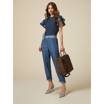 Pantalon jogger en fluide effet denim OLTRE