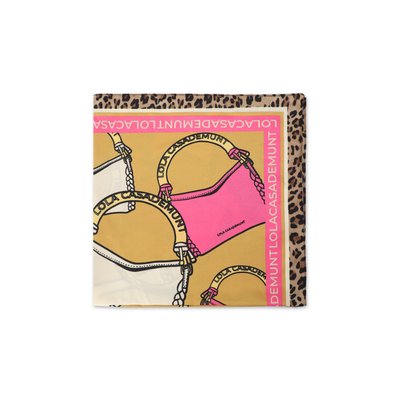 Foulard carré en satin imprimé animal et sacs LOLA CASADEMUNT