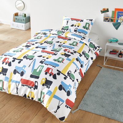 Bedset in recycled microvezel, rechthoekige kussensloop SO'HOME