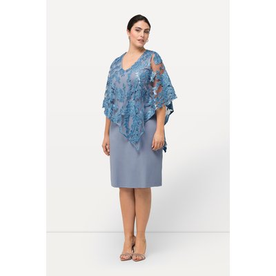 Robe avec jeté en dentelle et sequins. ULLA POPKEN