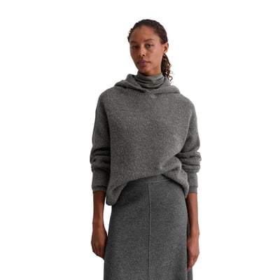 Hoodie en bouclette loose en mélange de laine vierge et de laine d'alpaga MARC O'POLO