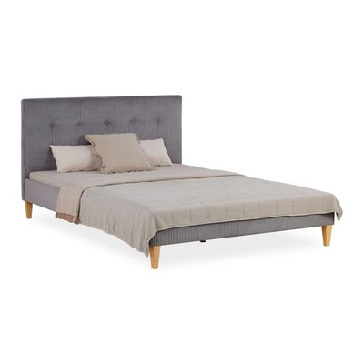 Canapé lit Côtelé gris 2 Places 90x200 HOMESTYLE4U