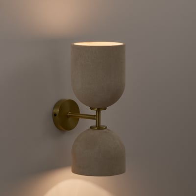 Wandlamp met papier-maché effect en messing , Bolodia LA REDOUTE INTERIEURS