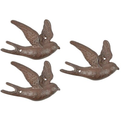 Crochet en fonte vol d'oiseau (Lot de 3) JARDINDECO