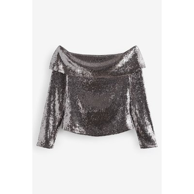 Haut bardot à sequins NEXT