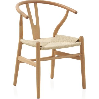 x4 Fauteuils en bois de hêtre massif et assise tressée naturelle RECOLLECTION