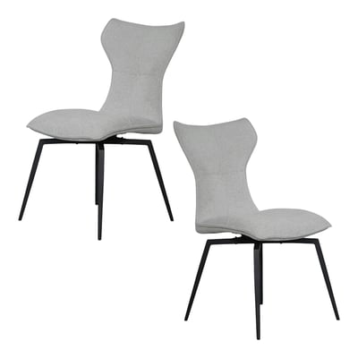 Chaise beige pivotante en velours avec passepoil (lot de 2) LOMBARDIE PIER IMPORT