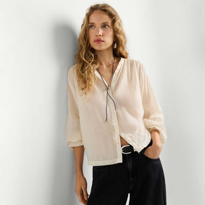 Blouse Fluide À Col Mao PEPE JEANS