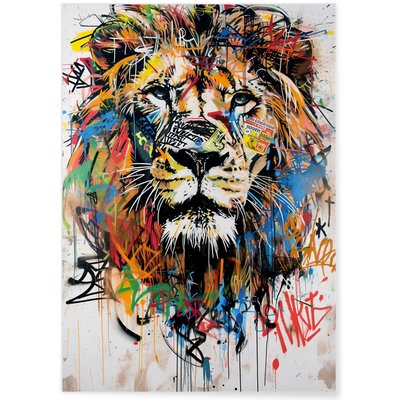 Affiche Lion Graffiti Pop Art L'AFFICHERIE