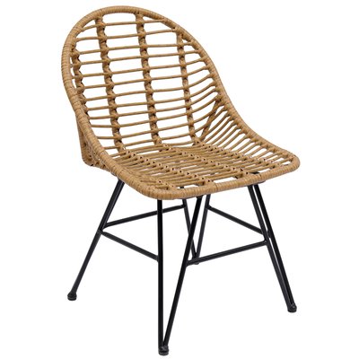 Lot de 4 chaises, métal et rotin, SAIGON NORDLYS