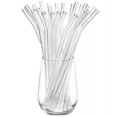 Pailles en verre future, 23 cm forme courbée (25 pièces) GEFU