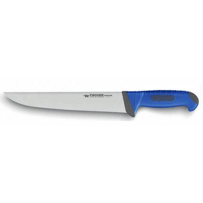 Couteau trancheur Sandvik 20cm manche bleu ergonomique FISCHER